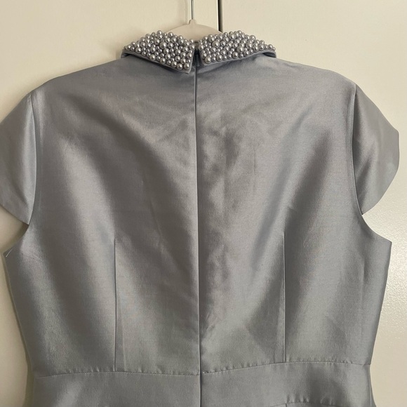 HOBBS LONDON Marcella Embellished Neck Dress-Blue - Picture 12 of 15